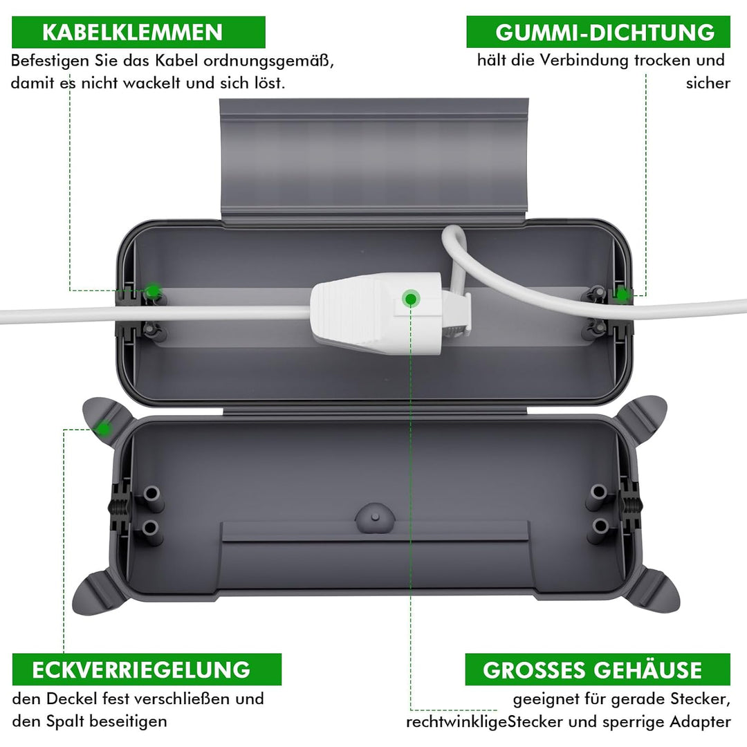 [2 Pack] RESTMO Outdoor IP44 wasserdichter Safe Box (290 x 110 x 75 mm), wetterbeständige Big Schutz