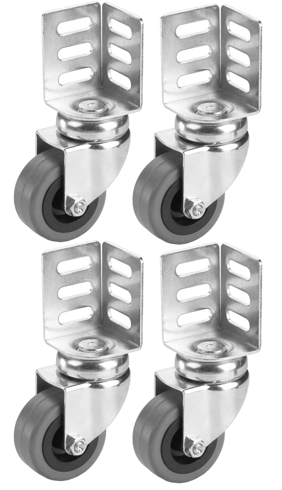 Dörner + Helmer Lenkrollen mit Winkelblech, 4er-Set, 50mm x 22mm, 120kg Tragkraft, 52mm x 37mm Winke