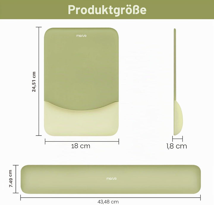 MOSISO Handballenauflage für Mauspad & Tastatur Set – Rechteckig Ergonomisches Mauspad & Handauflage