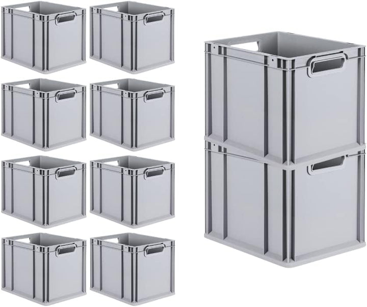 PROREGAL SuperSparSet 10x Eurobox NextGen Grip | HxBxT 32x30x40cm | Griffe offen | Glatter Boden | G