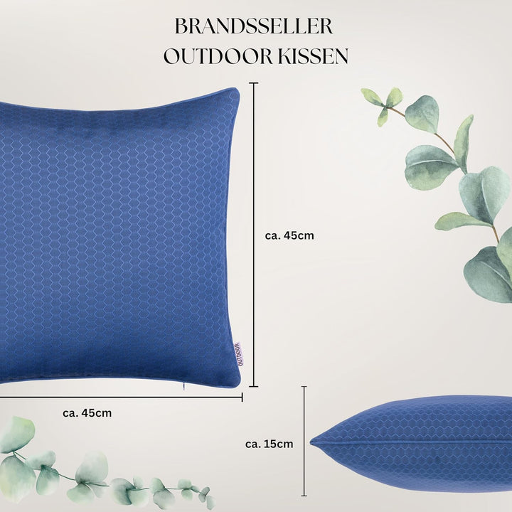 Brandsseller Outdoor Garten Kissen Dekokissen Wabenoptik Schmutz- und Wasserabweisend mit Reissversc
