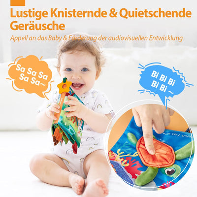 Baby Spielzeug 0-6 Monate 2 PCS Bücher Montessori Sensorik Crinkle Spielzeug 0 6 12 Monate Kleinkind