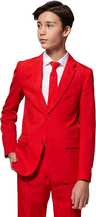 OppoSuits Einfarbiger Anzug für Teenager-Jungen in Glorious Green - Abschlussball- und Hochzeitsfeie