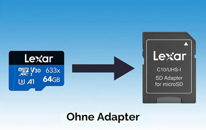 Lexar 64GB Micro SD Karte, microSDXC UHS-I Karte ohne SD-Adapter, Bis zu 100 MB/s Lesen, Speicherkar