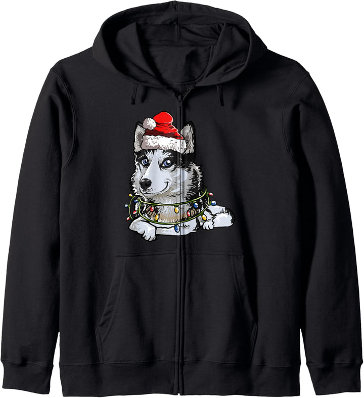 Siberian Husky Weihnachten Geschenk X-Mas Hunde Kostüm Kapuzenjacke