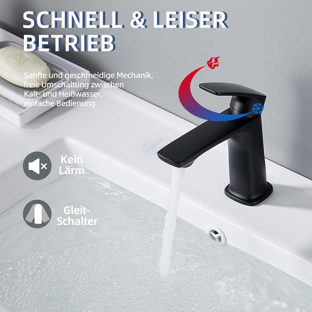 BELZ Wasserhahn Bad, Badezimmerarmaturen, Messingarmaturen, Heiss- und Kaltsteuerung, Einloch-Wascht