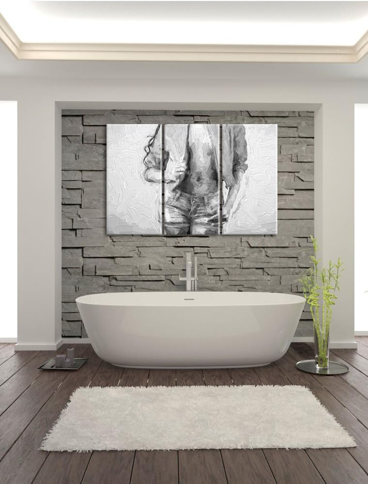 Pixxprint Sexy Woman als Leinwandbild/Grösse: 3 Teilig (120x80) cm/Wandbild/Kunstdruck/fertig bespan