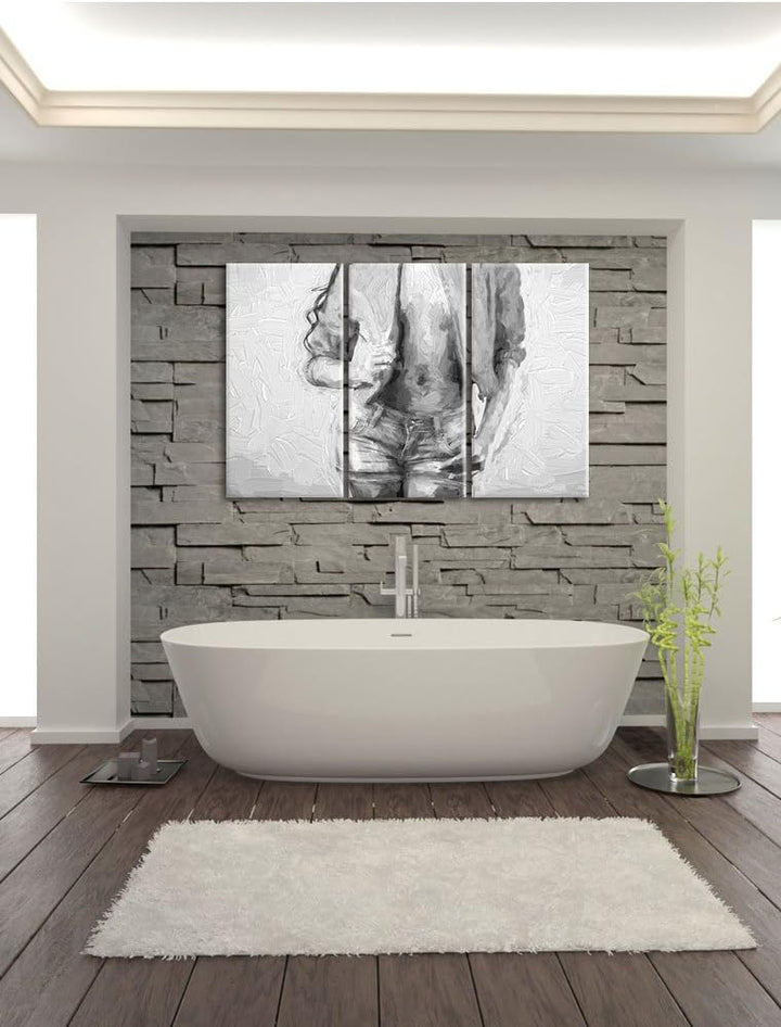 Pixxprint Sexy Woman als Leinwandbild/Grösse: 3 Teilig (120x80) cm/Wandbild/Kunstdruck/fertig bespan