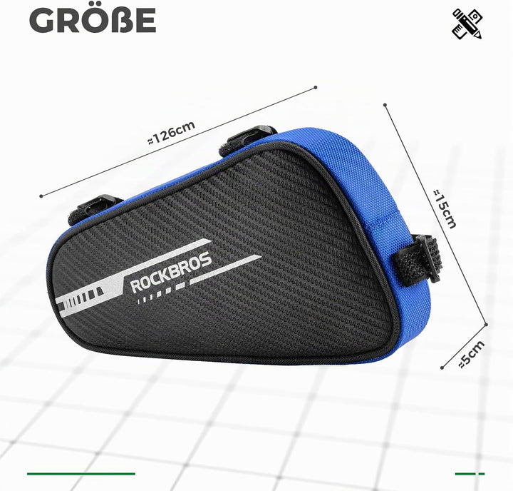 ROCKBROS Rahmentasche Dreieckstasche 1,2L Fahrradtasche für MTB, Rennräder Wasserabweisende Werkzeug