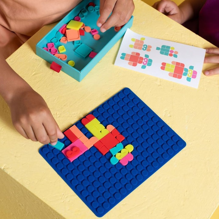 SUPER PE - Mosaic Art Mosaik Silikon zum Anklippen – unendlich bunte Kreationen – Weiss – ab 3 Jahre