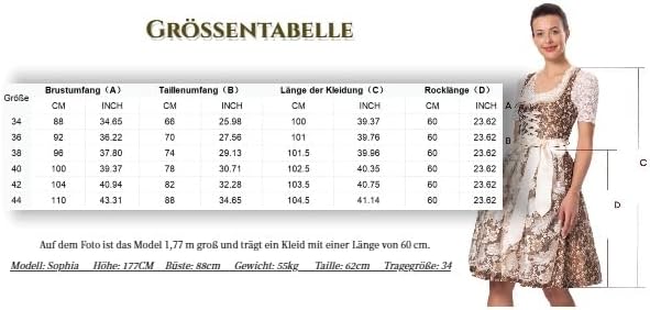 Dirndlwelle Dirndl Damen,Dirndl Schuhe Damen Elegante Kleid für Besondere Anlässe Trachtenkleid Dame