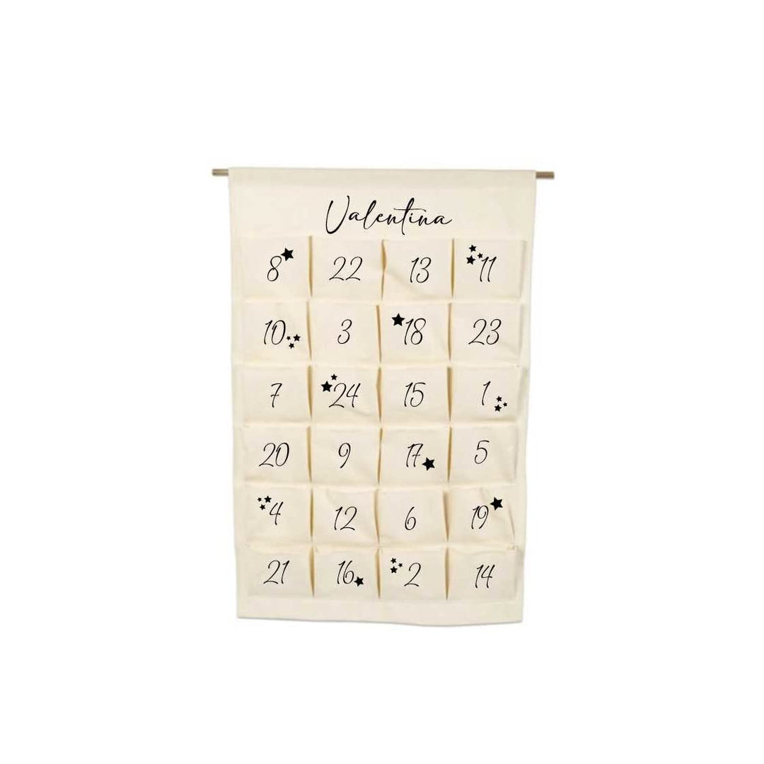minimutz XL Adventskalender mit Name personalisiert für Kinder | 24 Taschen zum selber Befüllen gros