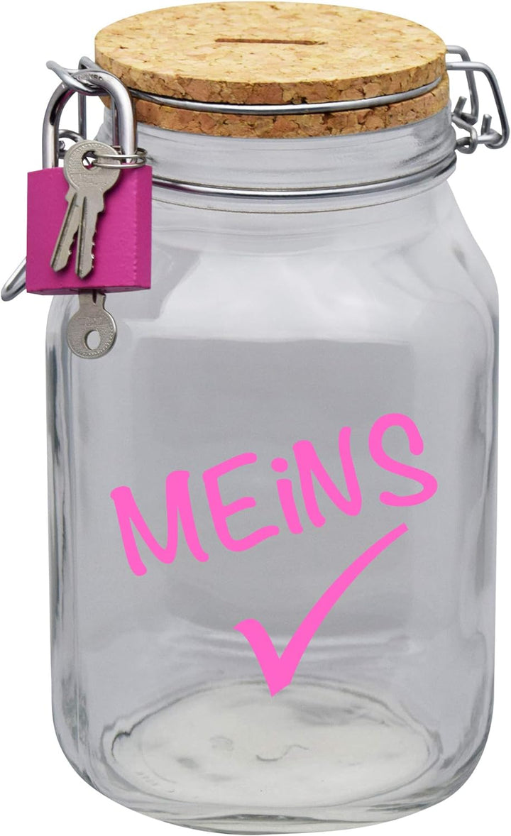 Spardose Meins Geld Geschenk Idee Transparent XL
