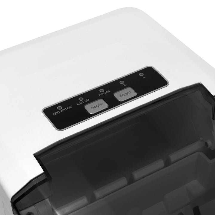 Eiswürfelmaschine Weiss 230 V – Kompakter Ice Maker mit Selbstreinigungsfunktion, 12 kg / 24 h, leis