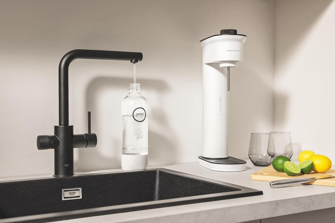 GROHE Blue Fizz, Wasserflasche (Fassungsvermögen: 850ml, nicht spülmaschinenfest, Bajonettverschluss