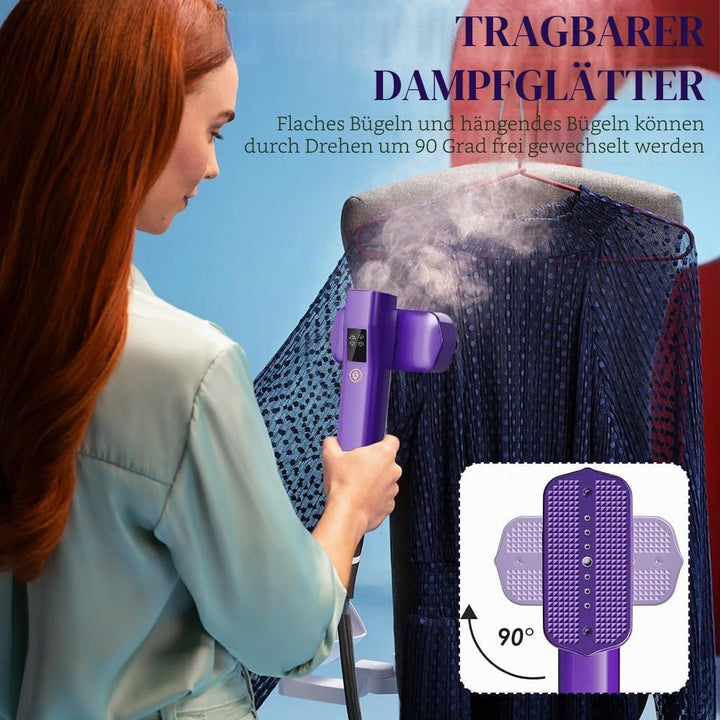 Steamer Dampfglätter, Steamer 2-in-1 Hand Bügeleisen, 15s schnelles Aufheizen, 4 Bügelmodi 1200W Rei
