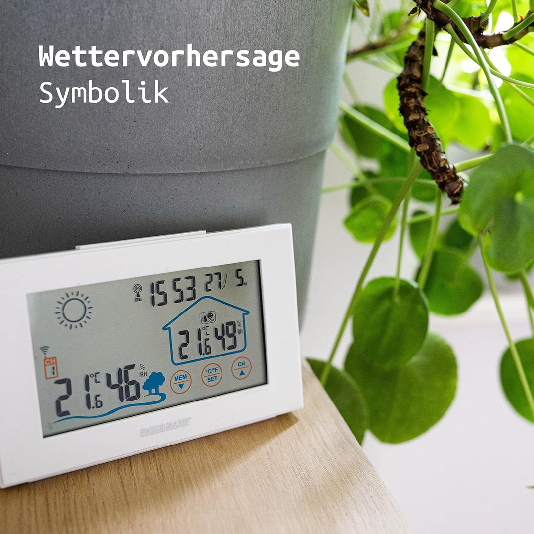 Fackelmann 16403 Digitale und digitale Innen-/Aussenwetterstation, Temperaturmonitor, Radiowecker, U