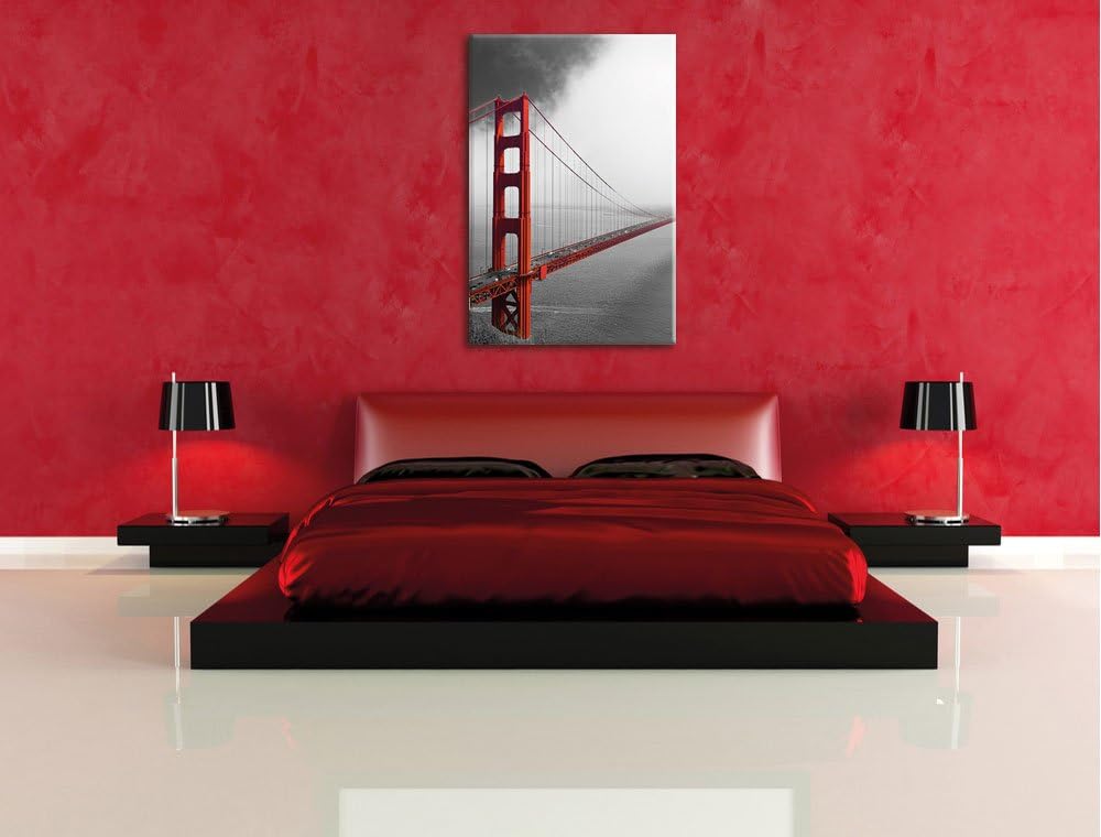 Pixxprint Golgen Gate Bridge in San Francisco als Leinwandbild/Grösse: 120x80 cm/Wandbild/Kunstdruck