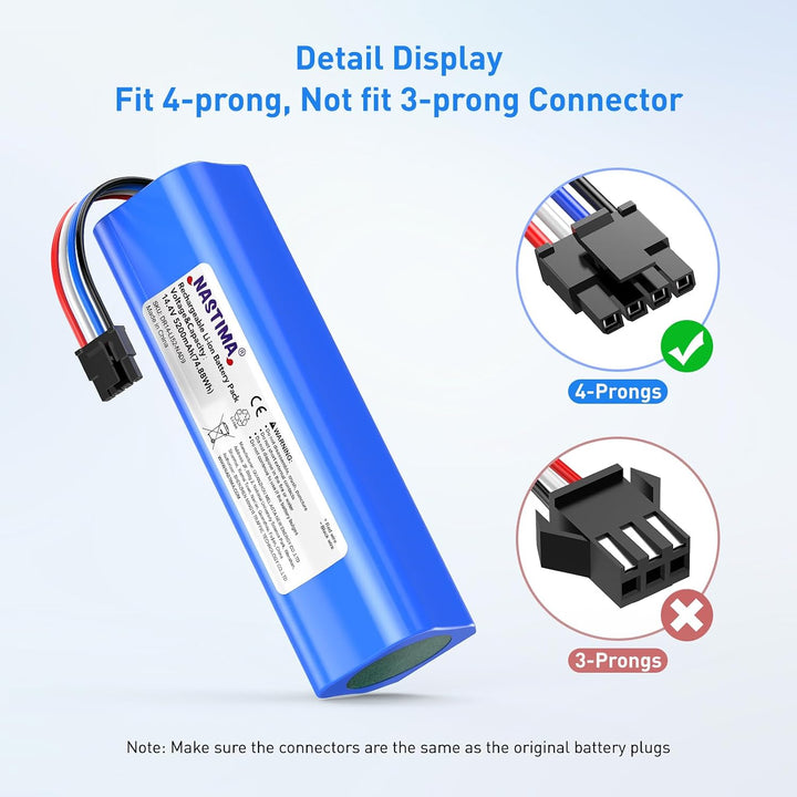 NASTIMA 14,4V 5200mAh Li-ion Ersatzakku für Dreame D9 F9 L10, Li-ion Akku für Dreame D9 Pro, D9 Max,