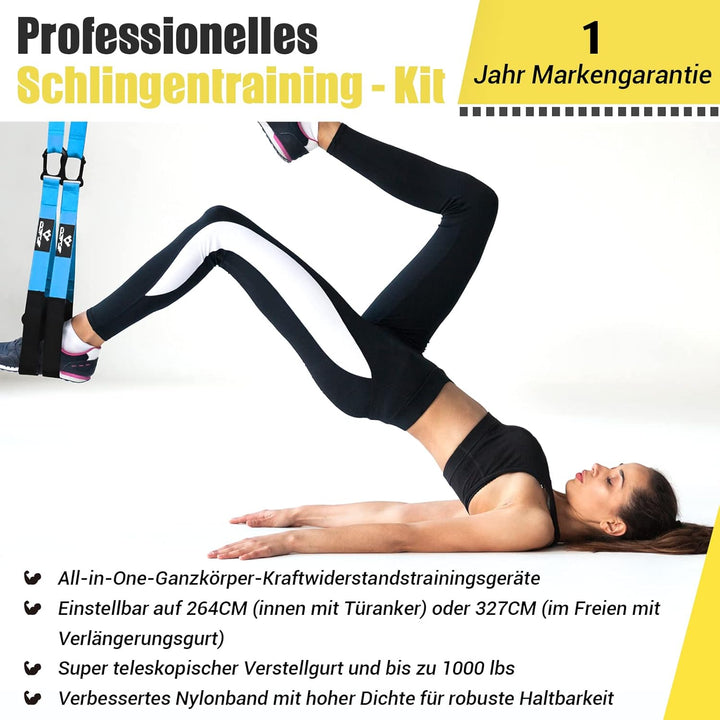 Schlingentrainer, Sling trainer für ein Ganzkörpertraining, Schlingentrainer für zuhause mit Grossem
