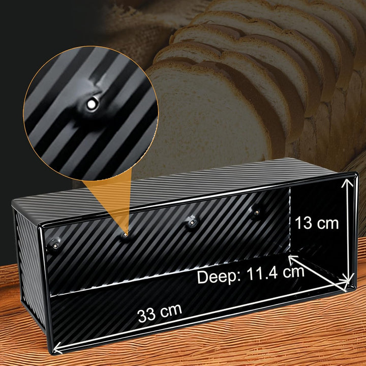 Toastbrot Backform 1000g, Antihaft Pullman Kastenform mit Deckel, Rechteckige Brotbackform aus Carbo