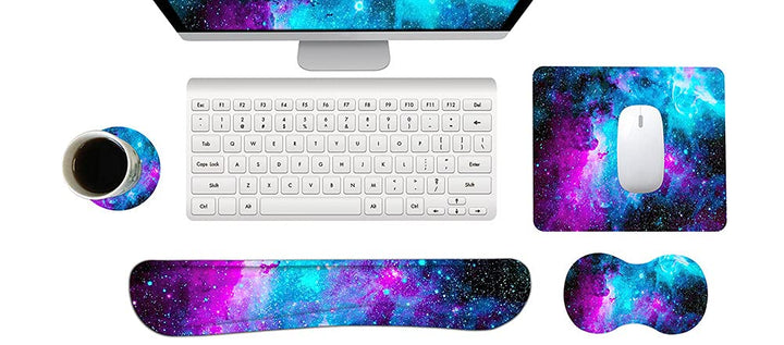 Handballenauflage Tastatur + Mauspad + Handgelenkauflage + Untersetzer, Memory Foam 4-in-1 Handgelen