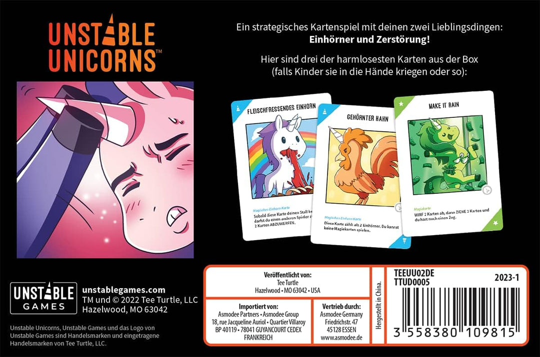 Unstable Games, Unstable Unicorns NSFW, Partyspiel, Kartenspiel, 2-8 Spieler, Ab 18+ Jahren, 30-60 M