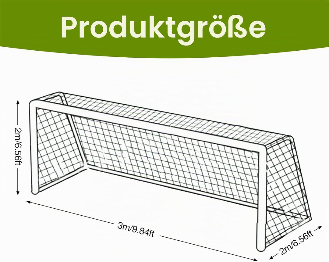 Fussballnetz 3x2 m, Tornetz 3x2m Grösse Fussballtornetz Polypropylenfaser Ersatznetz für Fussballtor