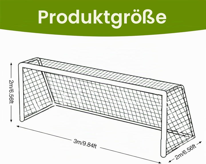 Fussballnetz 3x2 m, Tornetz 3x2m Grösse Fussballtornetz Polypropylenfaser Ersatznetz für Fussballtor