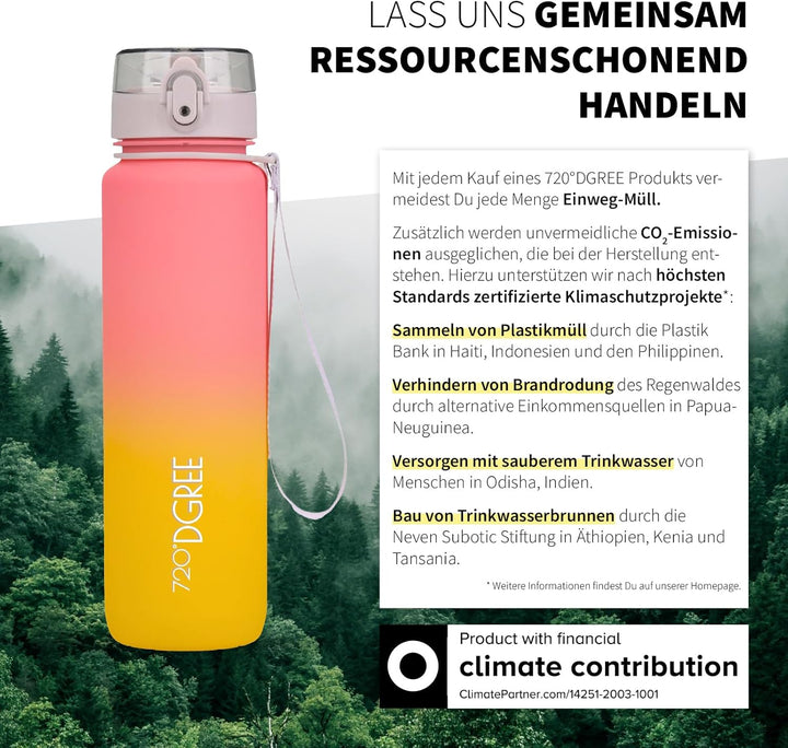 720°DGREE Trinkflasche “uberBottle“ +Sieb - 350ml, 500ml, 650ml, 1000ml, 1,5l, 2l - BPA-Frei - Wasse