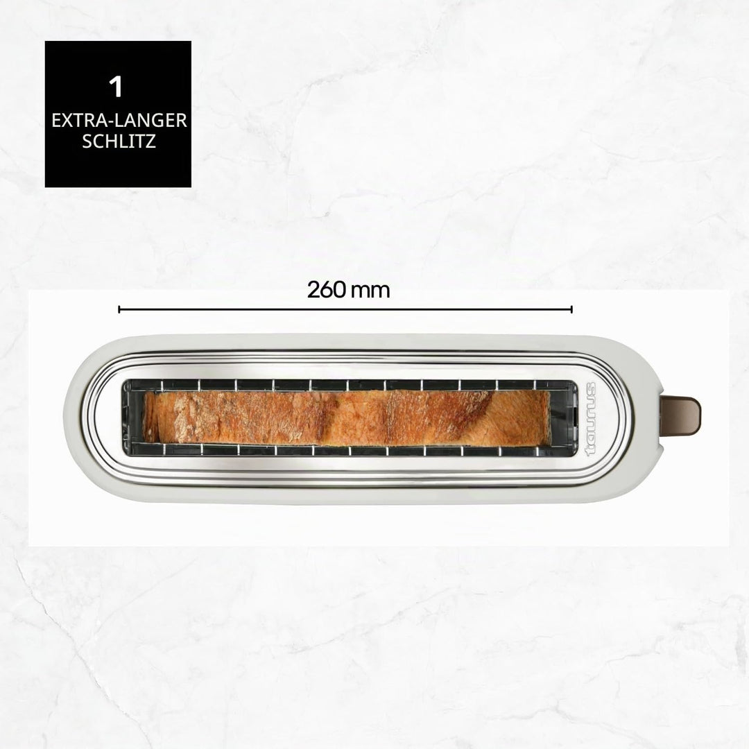 Taurus My Toast Toaster mit langem und extra breitem Schlitz, Kunststoff, mehrfarbig 1 Lange Schlitz