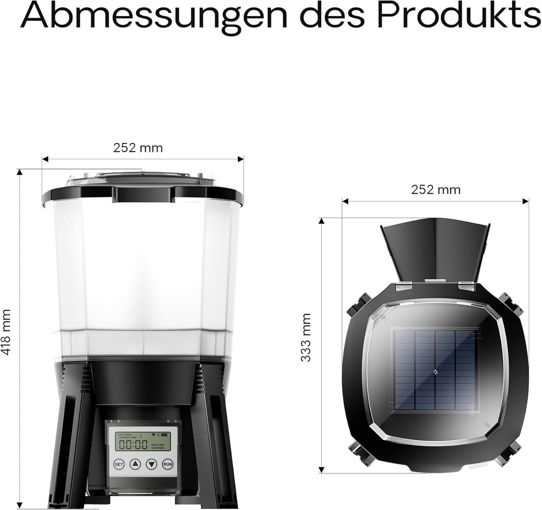 CFF-206 Fischfutterautomat Solar programmierbar 1-6 Fütterungen pro Tag