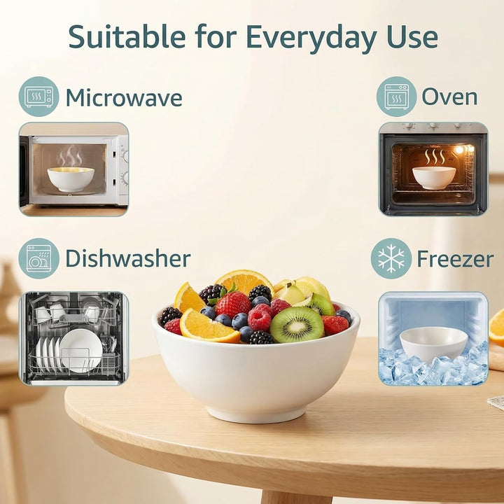 4 Stück Keramik Suppenschalen Weiss, 26 oz/770 ml, 15 cm