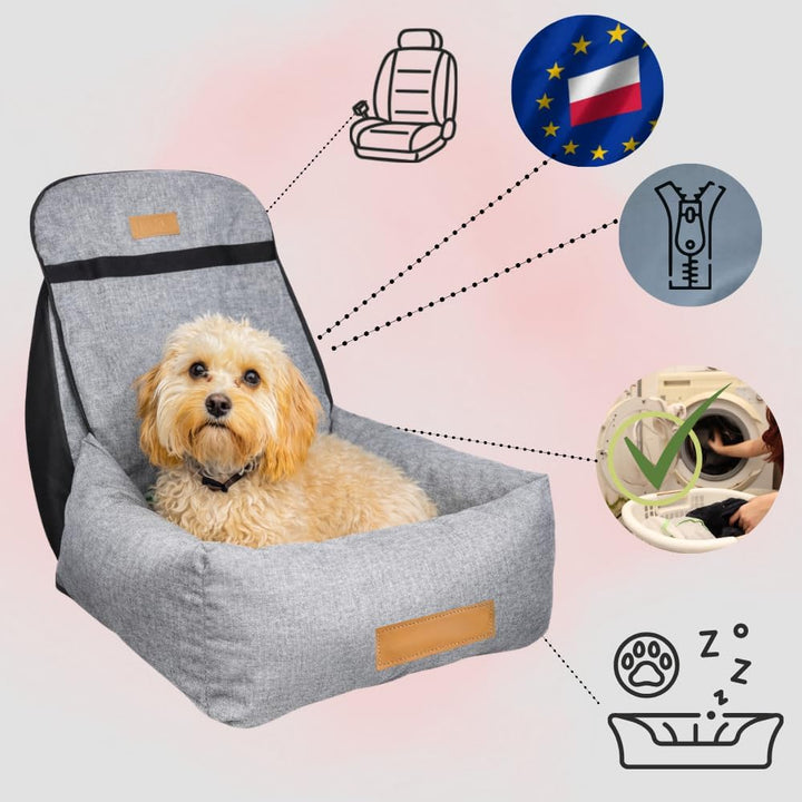 Petsen Personalisierte Hunde Autositz | Hundesitz Auto Rückbank mit Leine| Hundeautositz mit Hundena