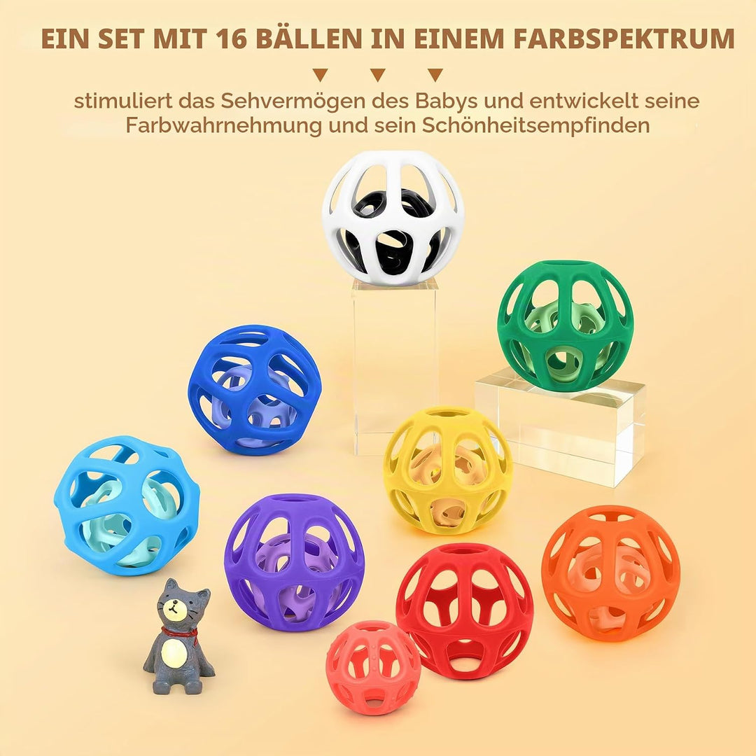 MCGMITT Babyspielzeug Set – Rassel Beissring mit Greifling, Handgelenkrassel und Rasselsocken Montes