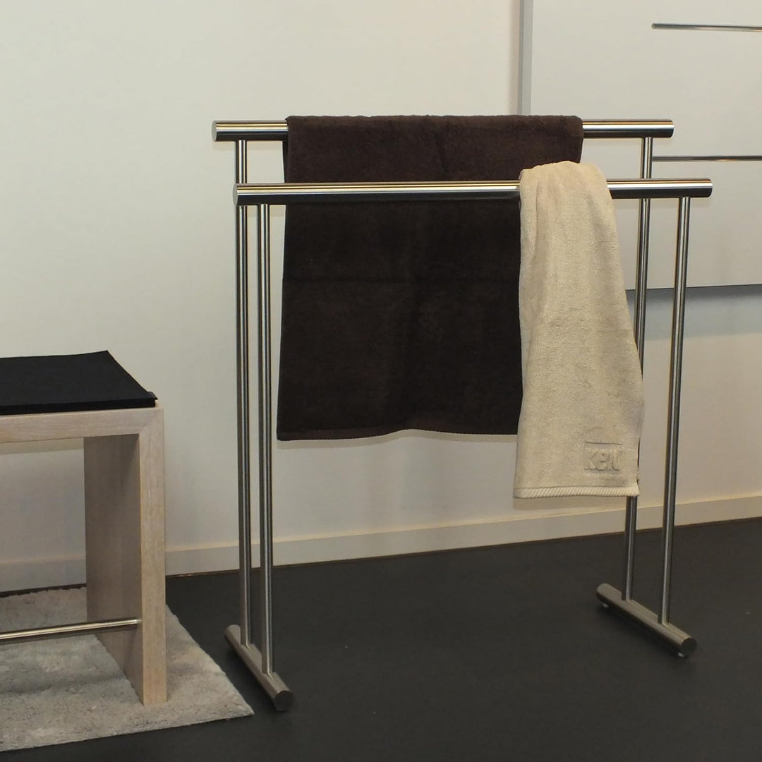 Kela 22691 Handtuchhalter, 2 Stangen, 18/10 Rostfreier Edelstahl, 76 cm Länge, Priamo, Satiniert 76