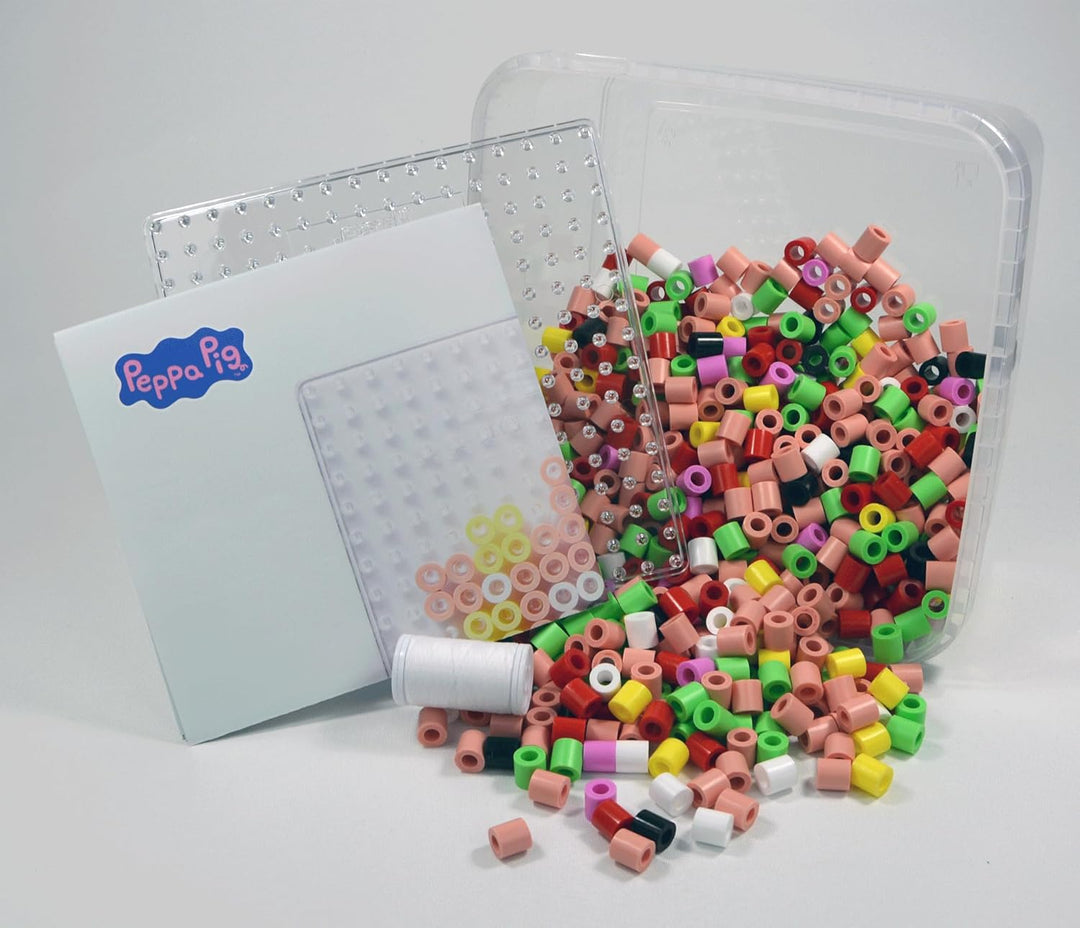 Hama Perlen 8755 Peppa Wutz & Schwester, Maxi-Box mit 900 Perlen, transparente Stiftplatte, Motivvor