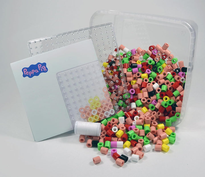 Hama Perlen 8755 Peppa Wutz & Schwester, Maxi-Box mit 900 Perlen, transparente Stiftplatte, Motivvor