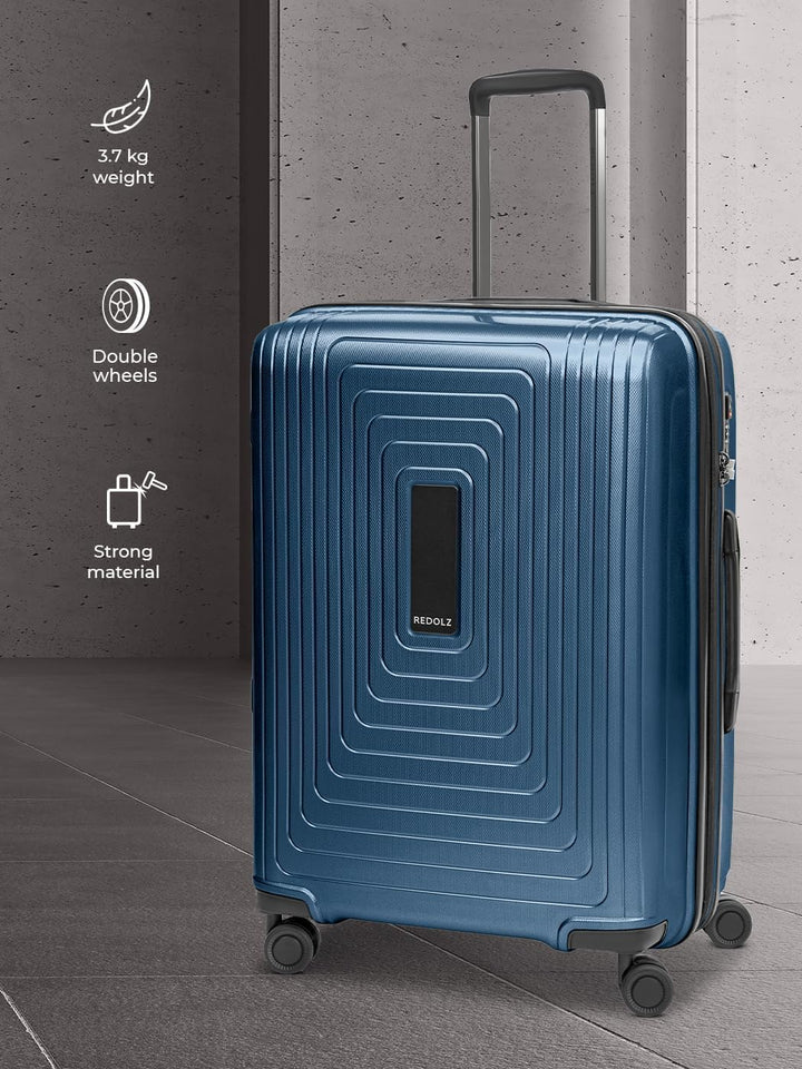 REDOLZ Mittelgrosser Hartschalen M+ Trolley | 46 x 30 x 66 cm | Koffer mit Dehnfalte von 82 auf 97 L