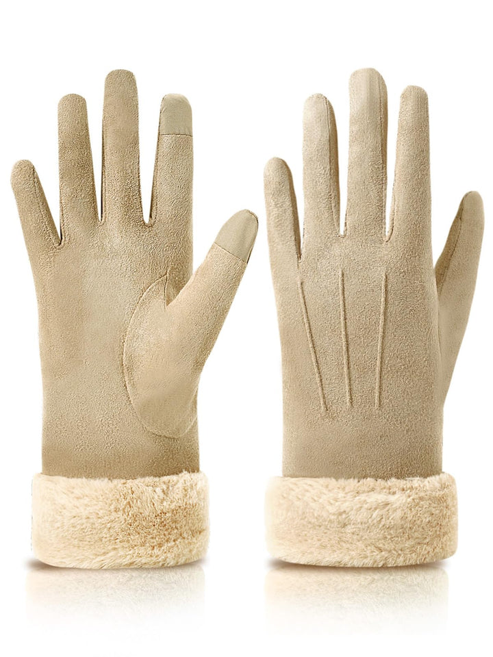 Knuffnee Damen Winter Handschuhe Fleece Gefütterte Handschuhe Warm Touchscreen Handschuh Khaki M, Kh