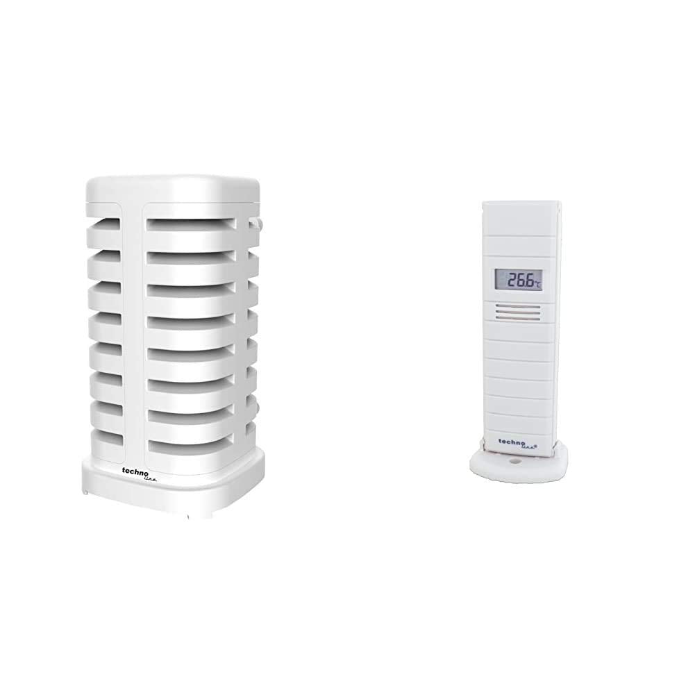 Technoline TX29DTH-IT Aussensensor 38 x 21 x 129 mm, weiss mit TXCover Schutzhülle für Aussensensore