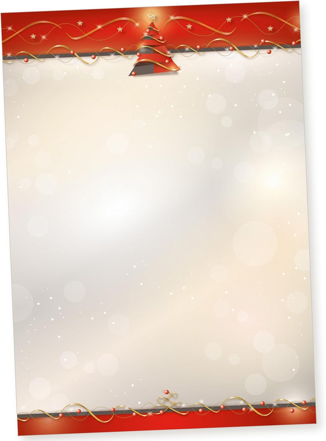 Avantgarde 100 Sets Weihnachtsbriefpapier mit Umschlag ohne Fenster Weihnachtspapier A4 Briefpapier