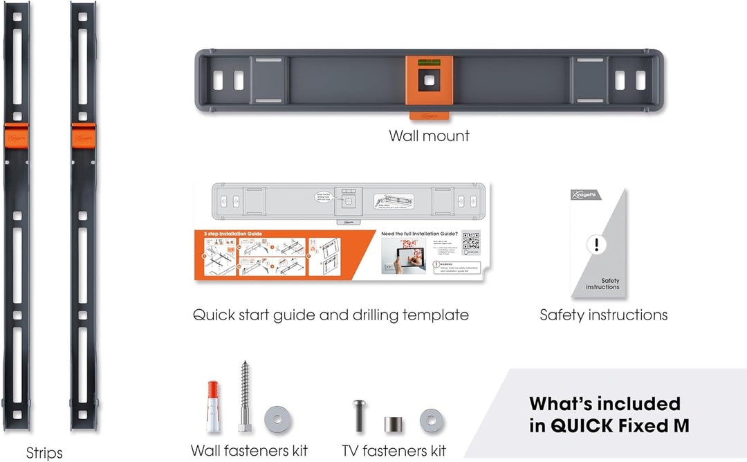 Vogel's Quick TVM 1405 Flache TV-Wandhalterung für 32-77 Zoll Fernseher, Max. 50 kg, TV Halterung ma