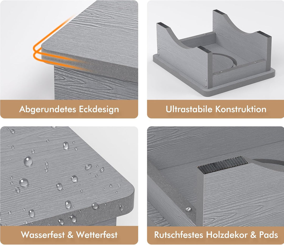 Tritthocker mit rutschfestem Gummi für Erwachsene, Senioren und Kinder, 40 x 32 x 14 cm, Lächeln Des