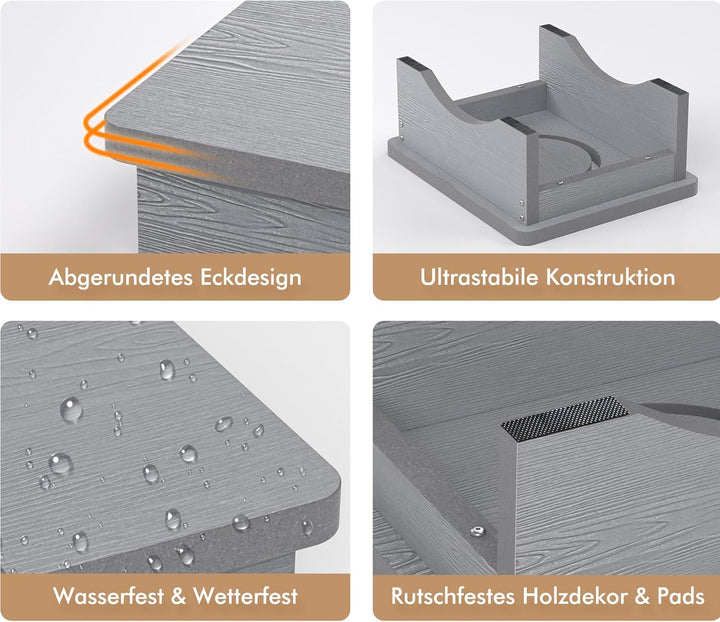 Tritthocker mit rutschfestem Gummi für Erwachsene, Senioren und Kinder, 40 x 32 x 14 cm, Lächeln Des