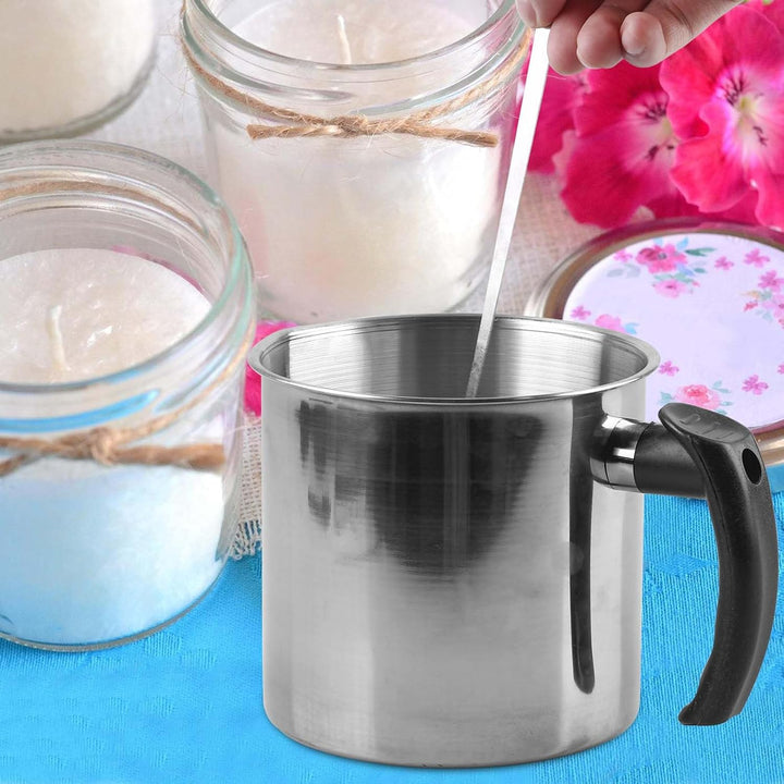 BAIFULAI Wachsschmelztopf 1.3L, Schmelztopf Kerzenwachs mit Hitzebeständigem Griff und Löffel, Wachs
