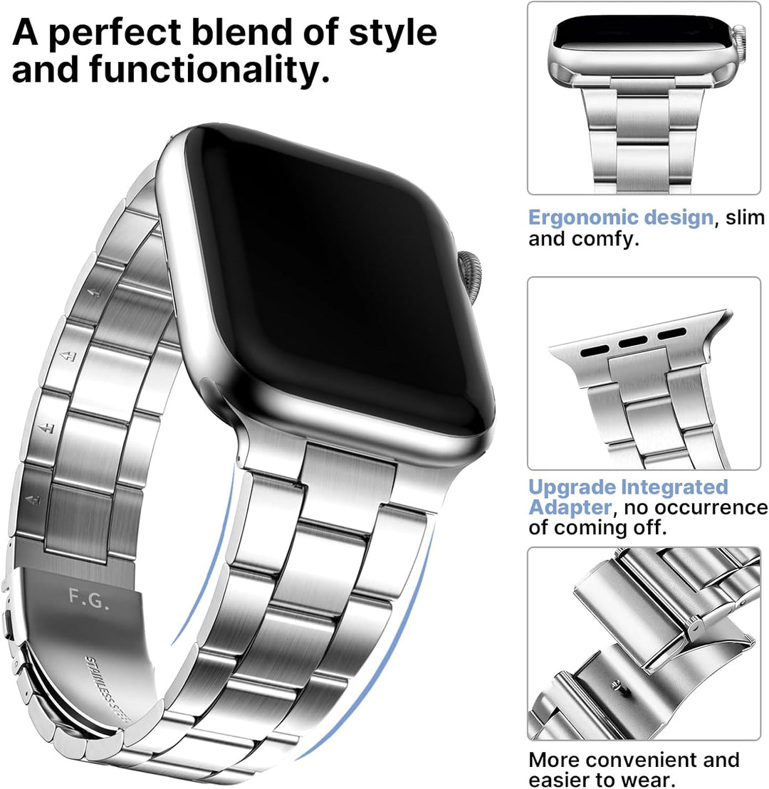 Fullmosa für Apple Watch Armband 41mm 40mm 38mm Edelstahl Metallarmband mit Uhrengehäuse für iwatch