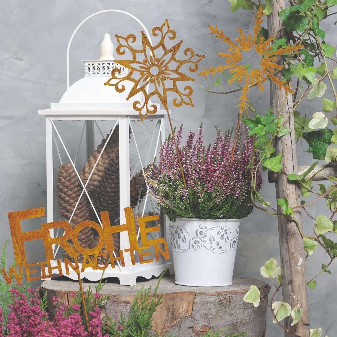 Terma Stahldesign Gartenstecker rost Sterne, Winterdeko, rost Weihnachtsdeko, edelrost deko Weihnach