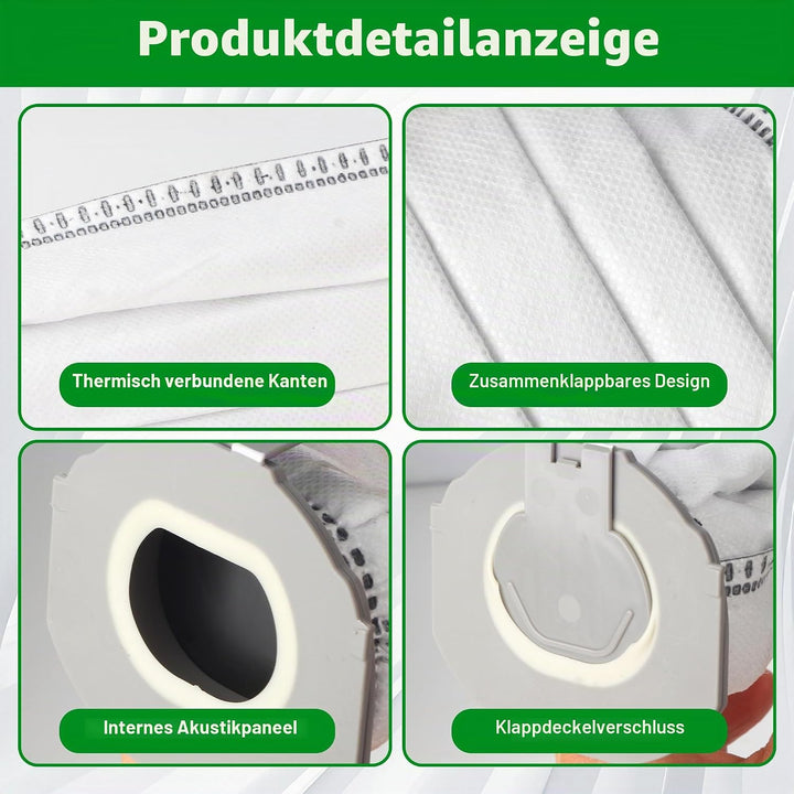 15 Stück Staubsaugerbeutel für Kobold VK7 FP7 Premium Filtertüten Staubsauger Akku Beutel,mit 3 Moto