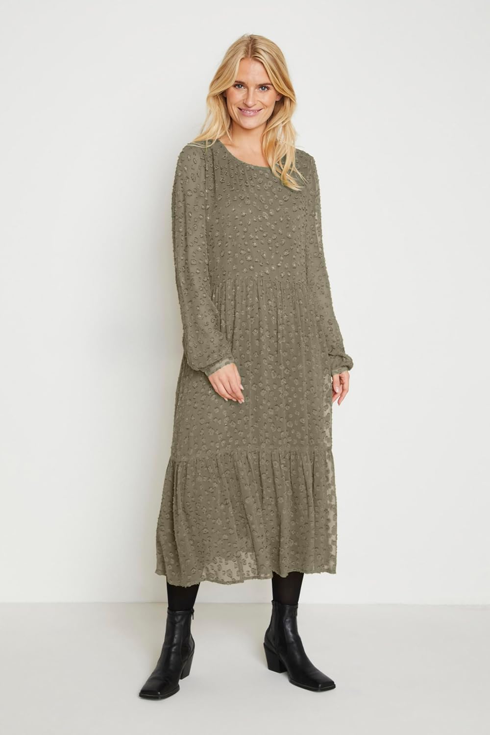 KAFFE Damen Women's Dress Long Sleeve Below The Knee Lässiges Kleid 40 Mermaid, 40 Mermaid